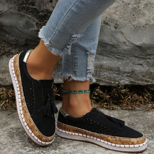 Damen Freizeitschuhe mit modischem Fransen-Detail und perforiertem Obermaterial R&B