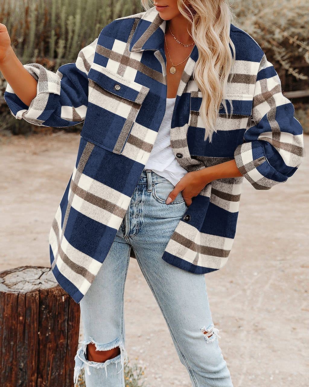 Damen Flanell-Hemdjacke im Karomuster R&B