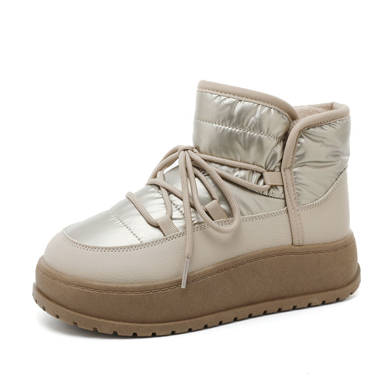 Damen modische Winterstiefeletten mit warmem Kunstfell und robuster Sohle R&B
