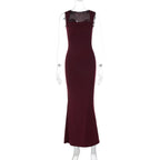 Damen Elegantes Etuikleid mit transparenten Einsätzen R&B