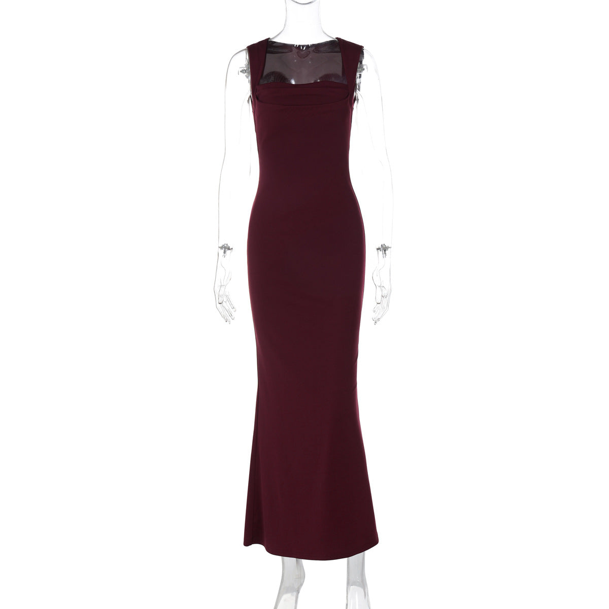 Damen Elegantes Etuikleid mit transparenten Einsätzen R&B