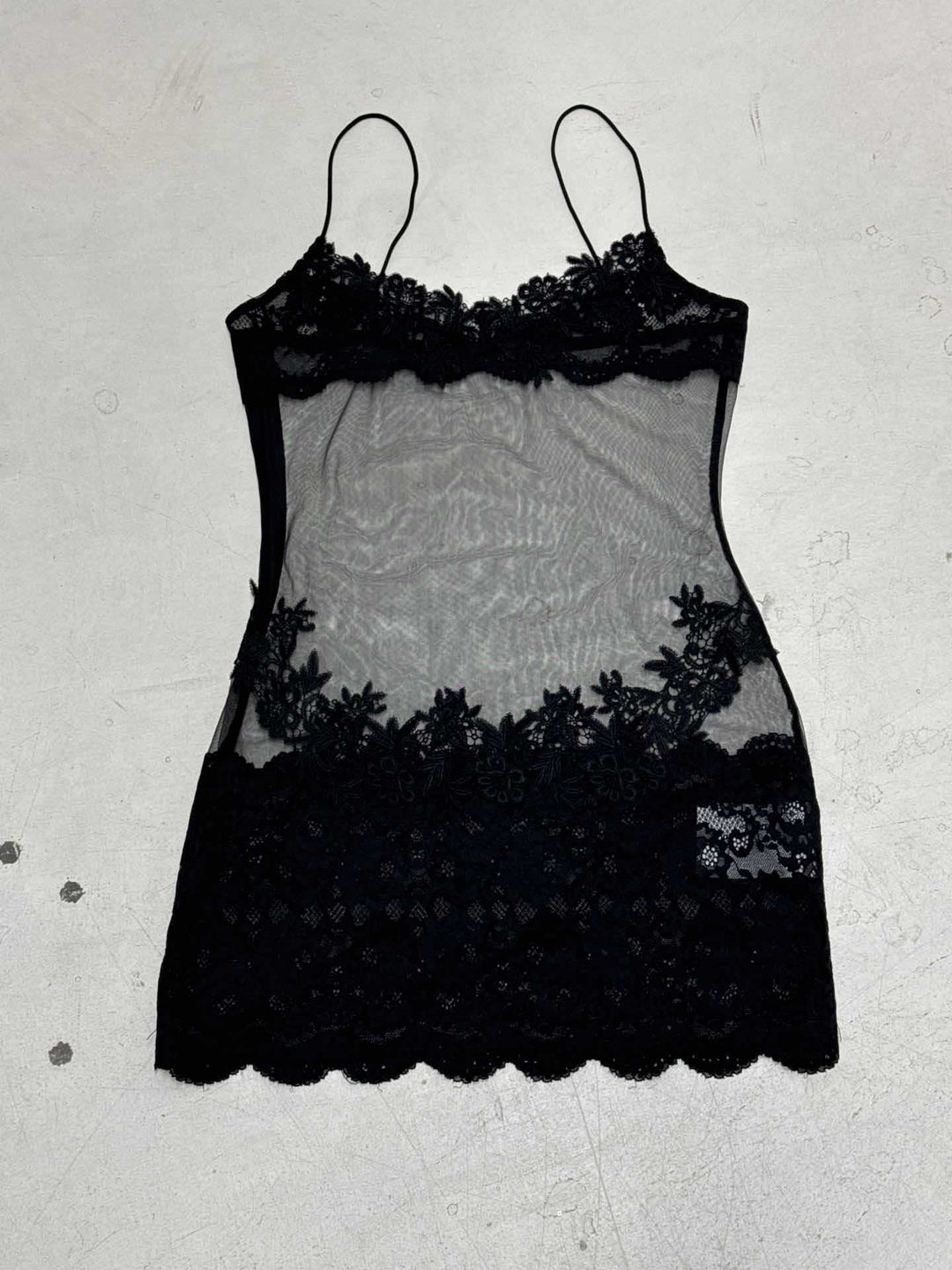 Damen Elegantes transparentes Spitzen-Nachtkleid mit verführerischen Akzenten R&B