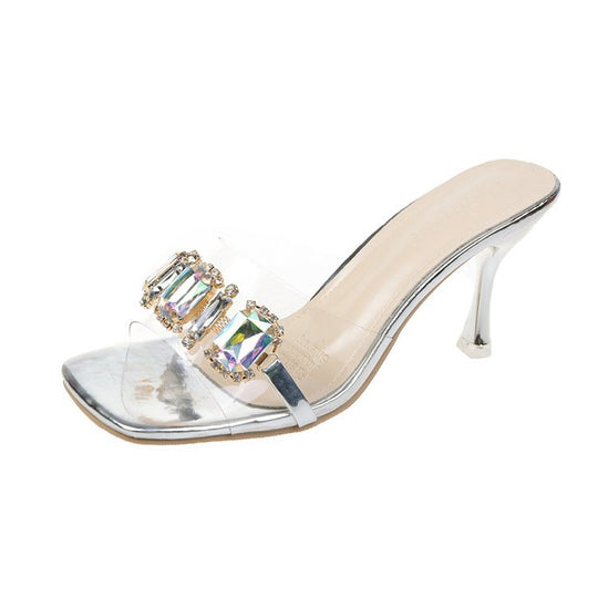 Damen elegante Mules mit geschmackvollen Strassverzierungen R&B