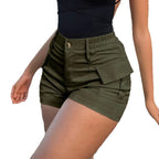 Damen Cargo-Shorts mit hohen Taille und praktischen Taschen EB