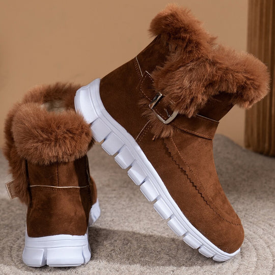 Damen Winterboots mit kuscheligem Kunstfellkragen und rutschfester Sohle R&B