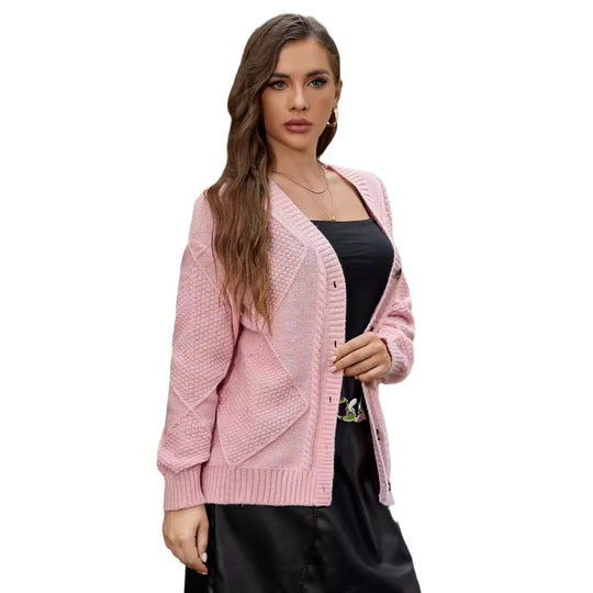 Damen Strickjacke mit feinem Zopfmuster und praktischen Knopfdetails R&B