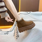 Damen modische Ankle-Boots mit flauschigem Innenfutter und rutschfester Sohle R&B