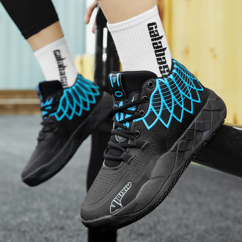Damen Sportliche Basketball-Sneaker mit atmungsaktiver Oberflächenstruktur und rutschfester Sohle R&B