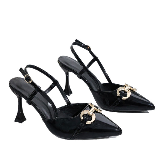 Damen Slingback Pumps mit dekorativem Ketten-Detail R&B
