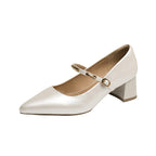 Damen Pumps mit elegantem Riemchen und komfortablem Blockabsatz