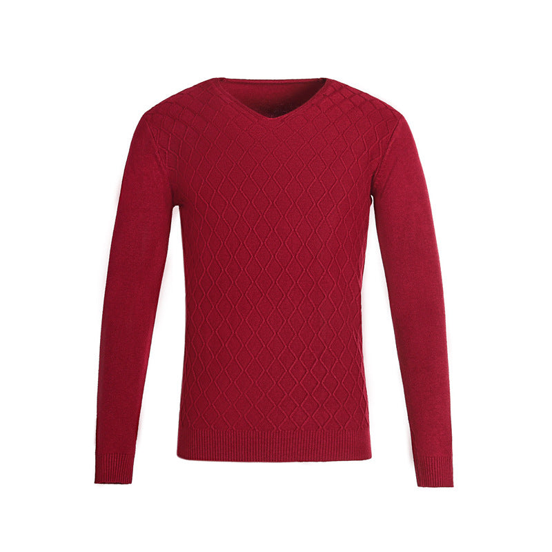 Herren V-Ausschnitt Pullover mit Strukturmuster R&B