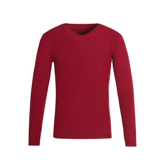 Herren V-Ausschnitt Pullover mit Strukturmuster R&B