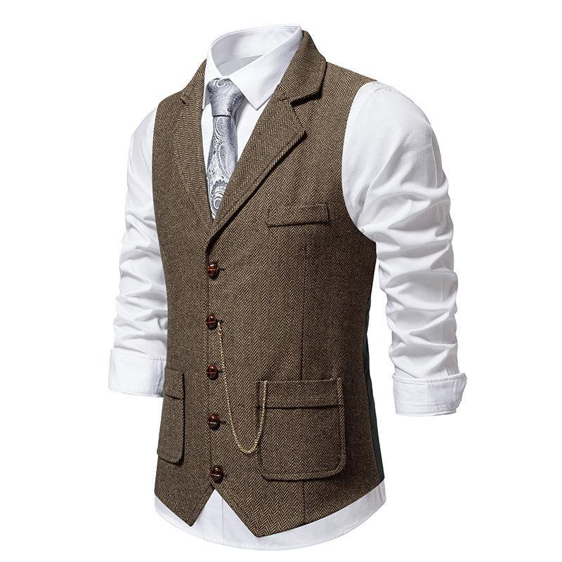 Herren elegante Weste mit zeitgemäßem Schnitt und feiner Struktur