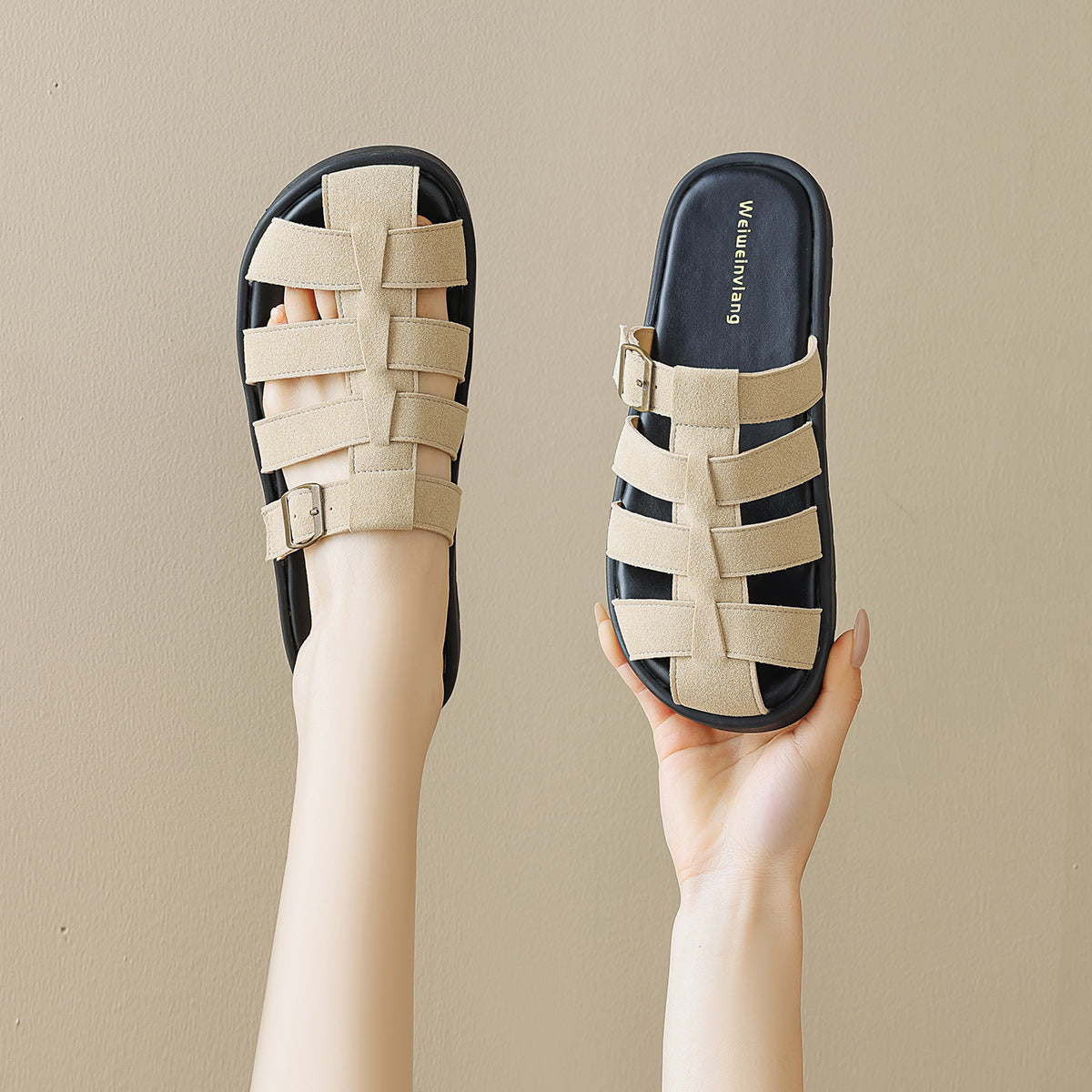 Damen bequeme und stylische Sandalen mit verstellbarem Riemen