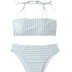 Damen Hochgeschnittener Bikini mit modischen Streifen und verstellbaren Trägern R&B