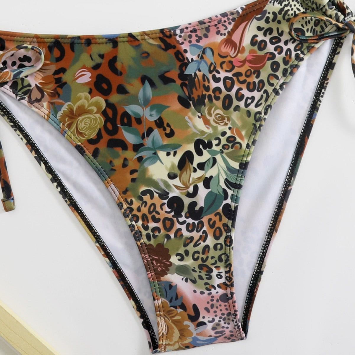 Damen Triangel-Bikini-Set mit floralem Leopardenmuster R&B