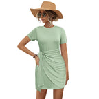 Damen Wickelkleid mit raffiniertem Schnitt und elastischem Taillenband R&B
