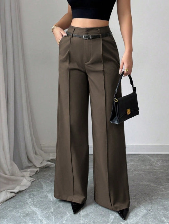 Damen elegante weite Hose mit Bindegürtel R&B