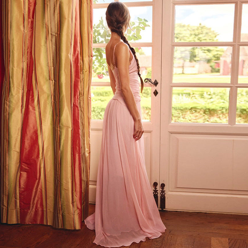 Damen Elegantes Maxi-Kleid mit Wickeloptik und seitlichem Schlitz R&B