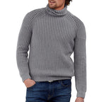 Herren Grobstrick Pullover mit hohem Kragen R&B