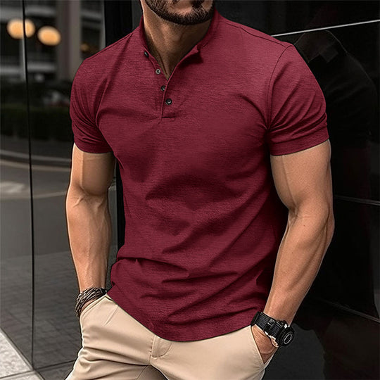 Herren Polohemd mit Knopfleiste und Kurzarm R&B