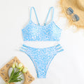 Damen Bikini-Set mit kreativem Leopardenmuster und verstellbaren Trägern R&B