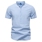 Herren Kurzarm Henley-Shirt mit praktischer Knopfleiste und modernem Design
