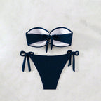 Damen Bandeau-Bikini mit elastischen Rüschendetails und verspieltem BindR&Band R&B