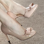 Damen elegante High-Heel Pumps mit dekorativem Schleifendesign R&B