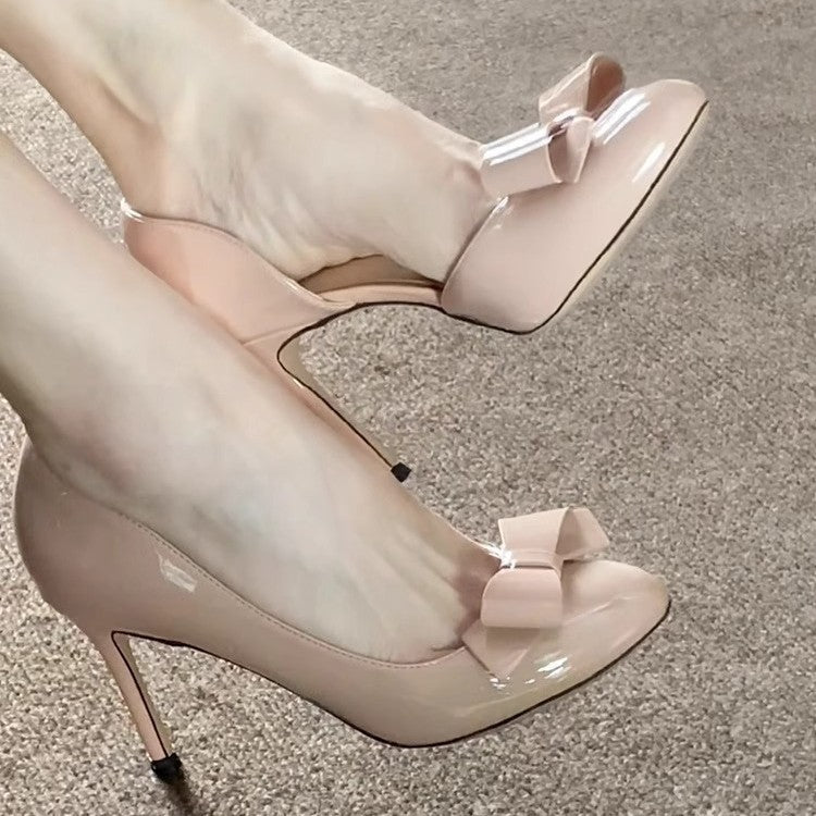 Damen elegante High-Heel Pumps mit dekorativem Schleifendesign R&B