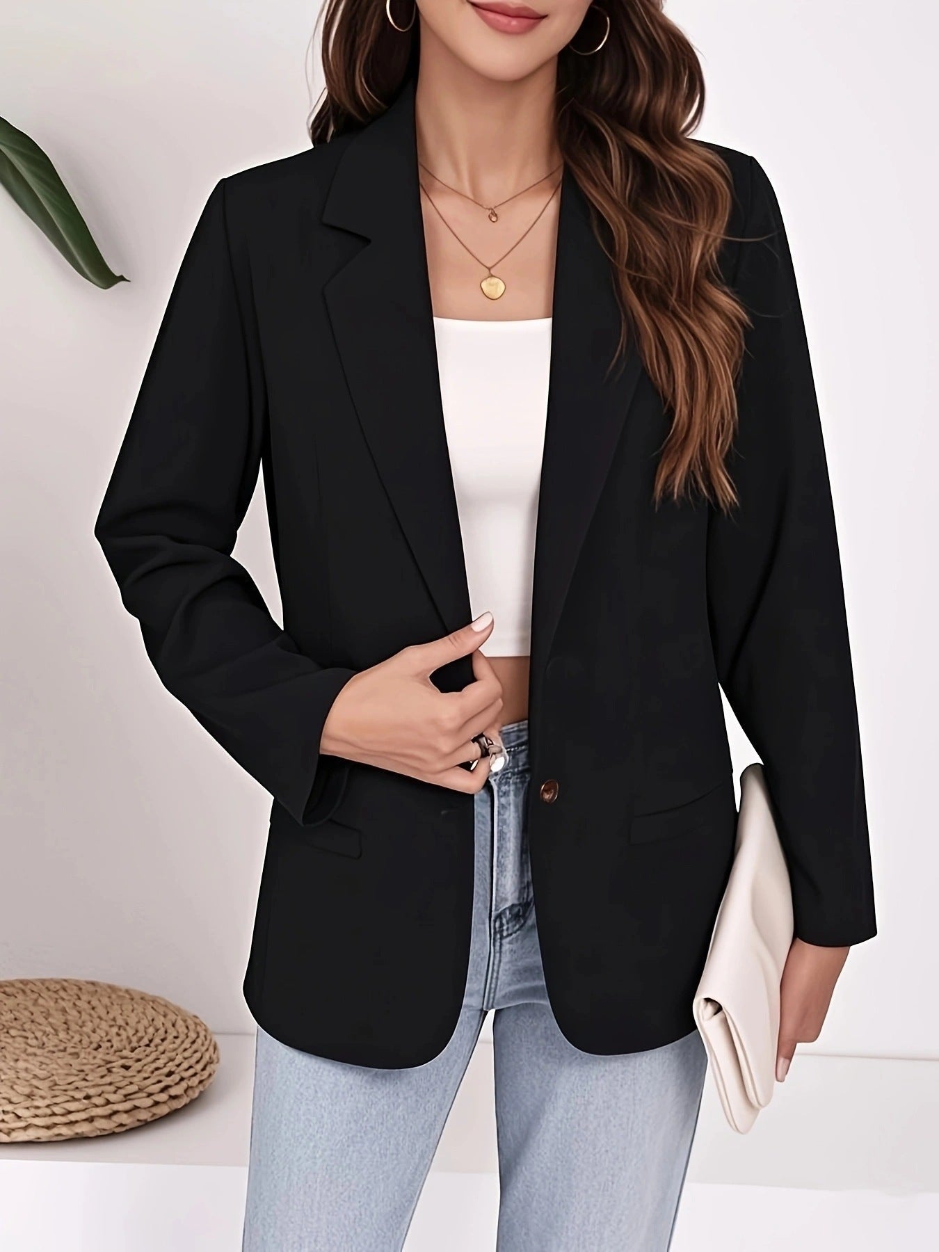 Damen eleganter Blazer mit zeitlosem Schnitt und praktischen Taschen R&B