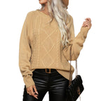 Damen Strickpullover mit strukturiertem Zopfmuster R&B