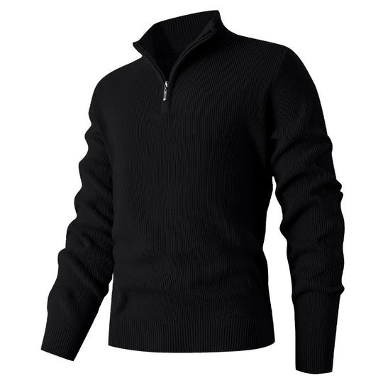Herren leichter Stehkragenpullover mit Reißverschluss R&B
