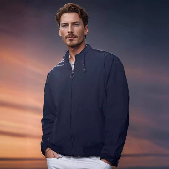 Herren leichte Übergangsjacke mit hohem Kragen und praktischen Eingrifftaschen R&B