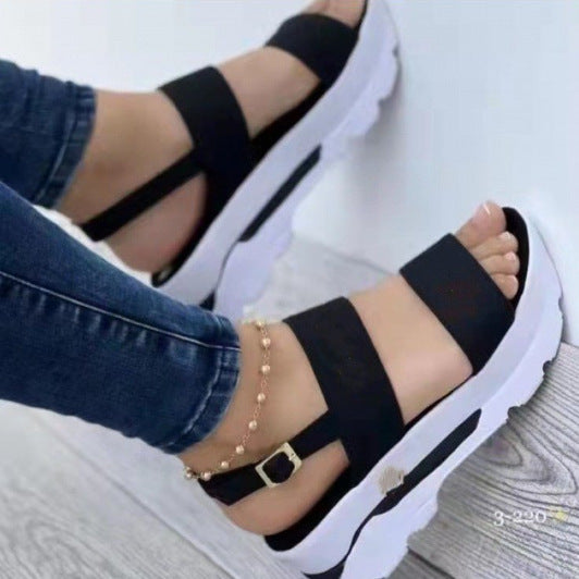 Damen Plattform-Sandalen mit elegantem Riemendesign und rutschfester Sohle R&B
