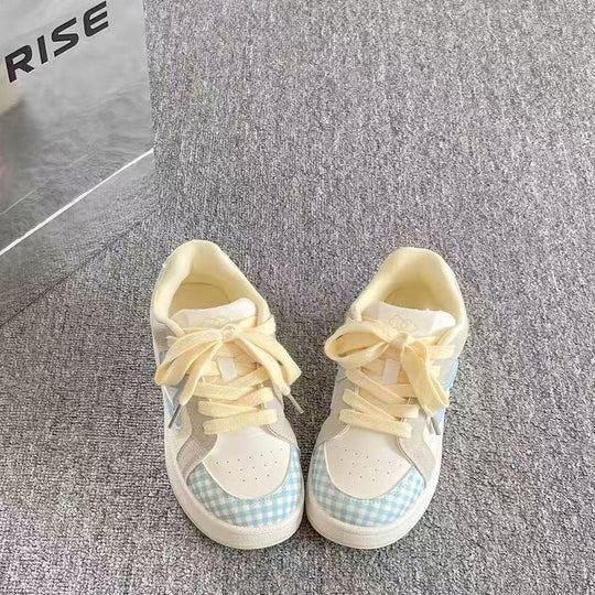 Damen Modische Sneakers mit karierten Akzenten und atmungsaktiver Struktur R&B