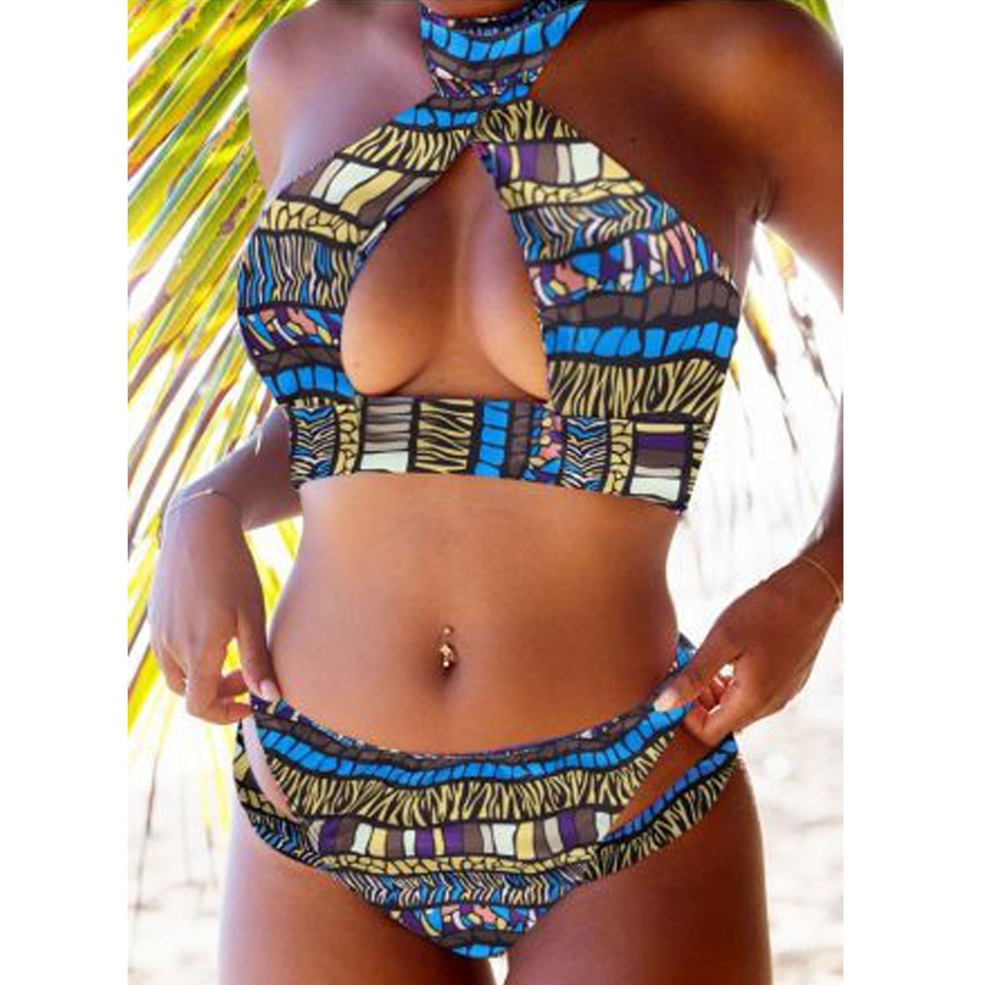 Damen Crop-Bikini-Set mit verspieltem Design R&B