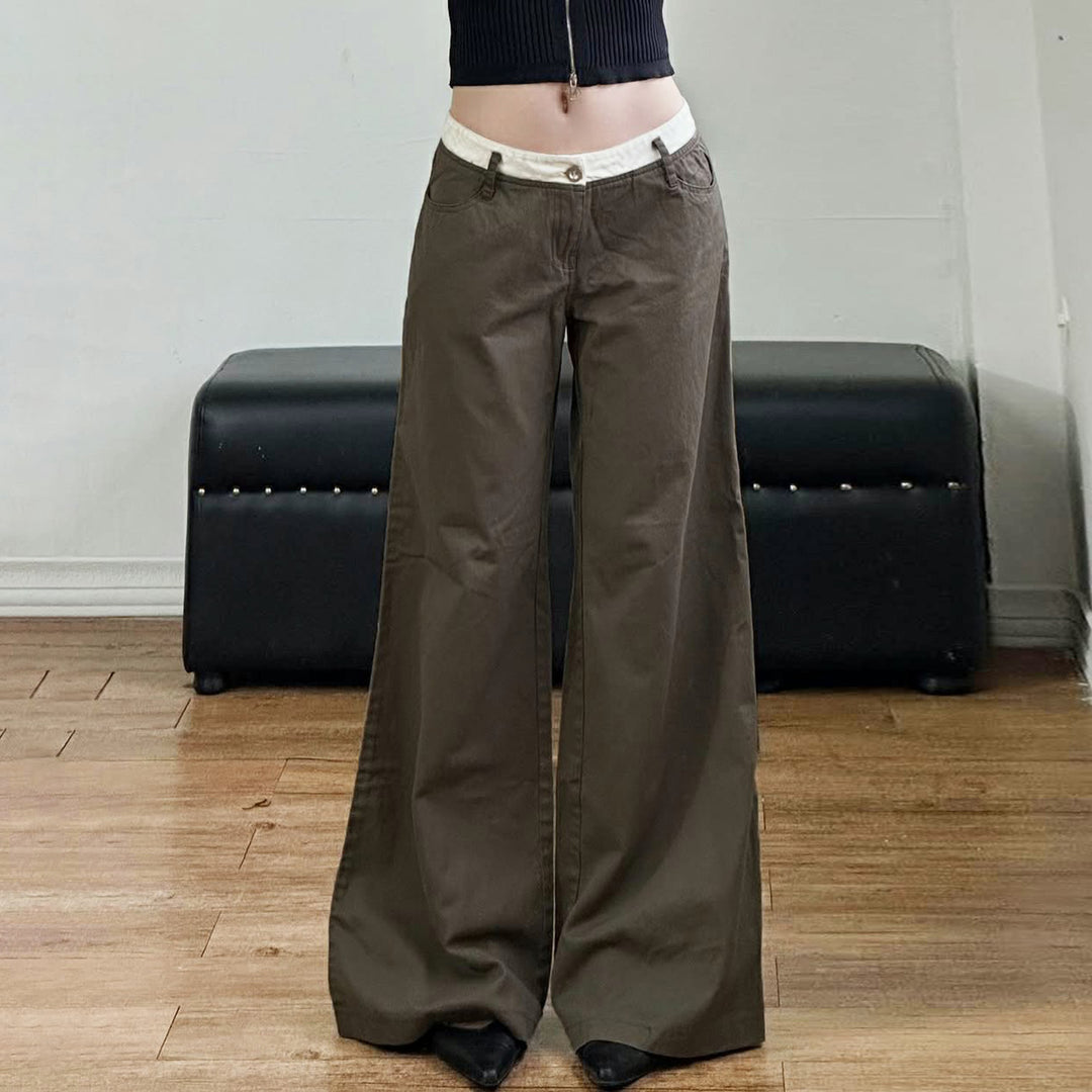 Damen Cargo-Hose im lässigen Stil mit praktischen Seitentaschen und weitem Bein R&B