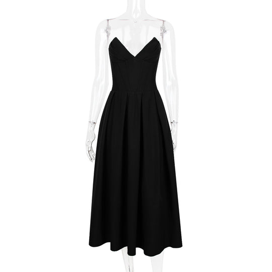 Damen Abendkleid mit elegantem Herz-Ausschnitt und voluminösem Rock R&B