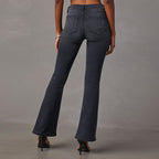 Damen Flared Jeans mit hoher Taille und stylischem Schnitt R&B