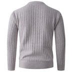 Herren Strickpullover mit hohem Kragen und modernem Reißverschluss R&B