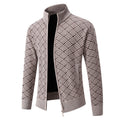 Herren Strickjacke mit modernem Karomuster R&B