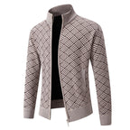 Herren Strickjacke mit modernem Karomuster R&B
