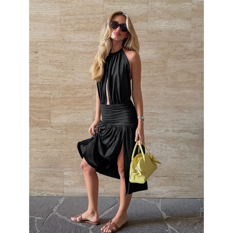 Damen Wickelkleid mit modischem Schnitt und elegantem V-Ausschnitt R&B