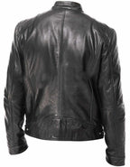 Herren Vegan-Lederblouson mit Stehkragen