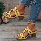 Damen Clogs mit modischer Applikation und stabiler Absatzhöhe R&B