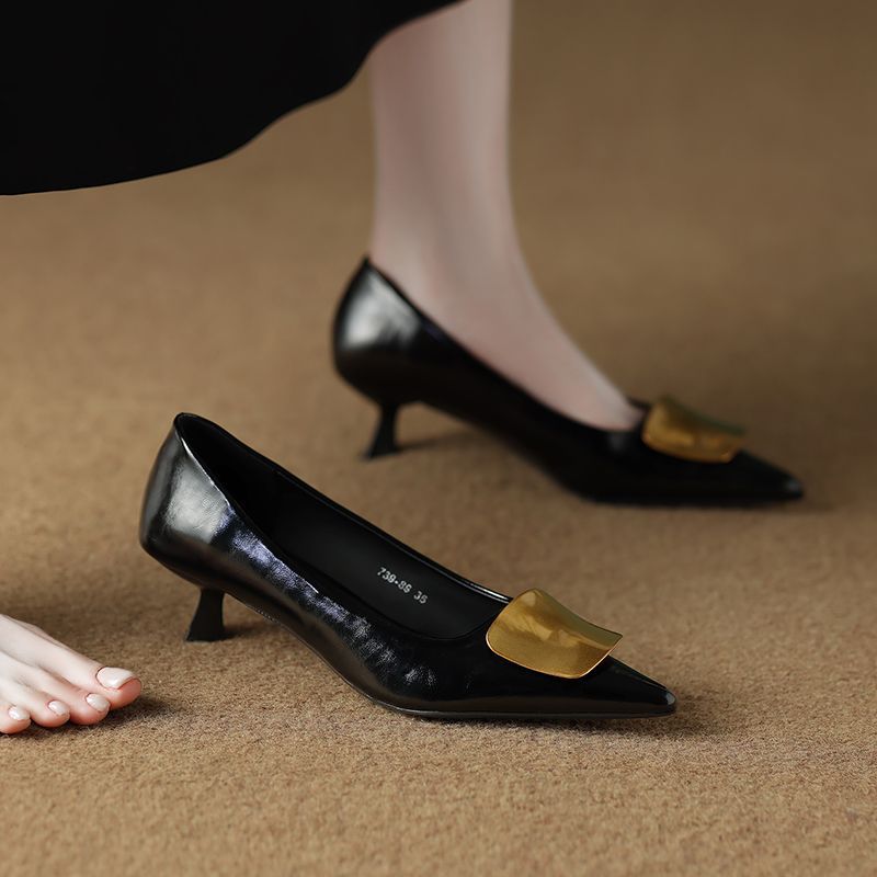 Damen elegante spitze Pumps mit modischem Absatz R&B