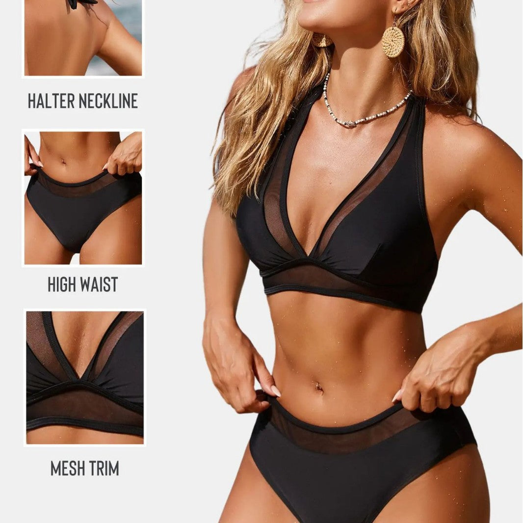Damen Transparenter Bikini mit raffinierter Schnittführung R&B