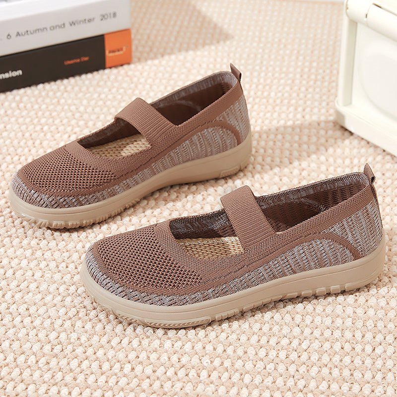 Damen Komfortable Slip-On Sneakers mit elastischem Riemen und atmungsaktivem Obermaterial R&B