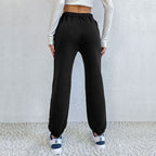 Damen Freizeithose mit buntem Schmetterlingsdruck und elastischem Bund